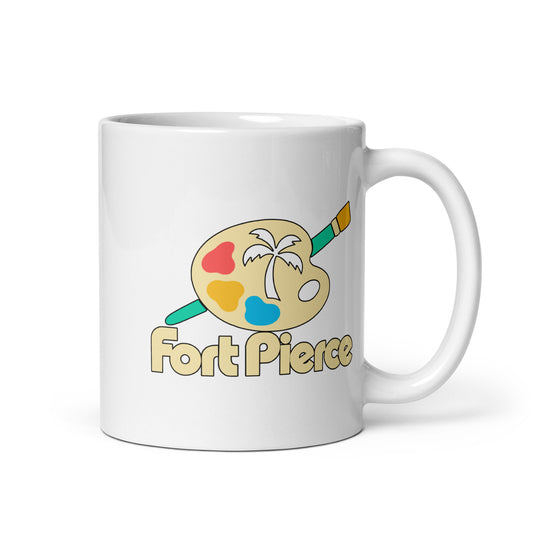Fort Pierce — White mug, 11 oz, right side, logo on both sides