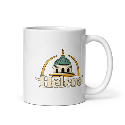 Helena — white mug, 11 oz, right side, logo on both sides