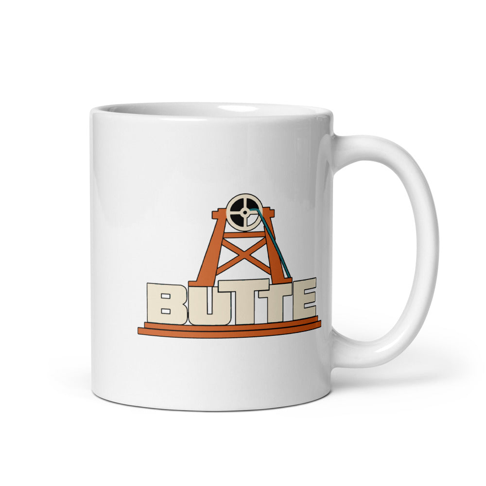 Butte — white mug, 11 oz, right side, logo on both sides