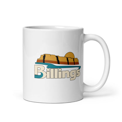 Billings — white mug, 11 oz, right side, logo on both sides