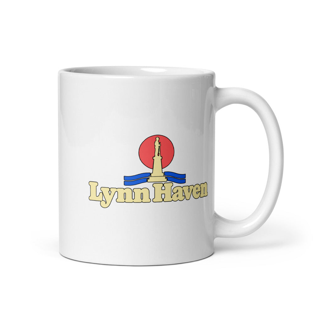 Lynn Haven — white mug, 11 oz, right side, logo on both sides