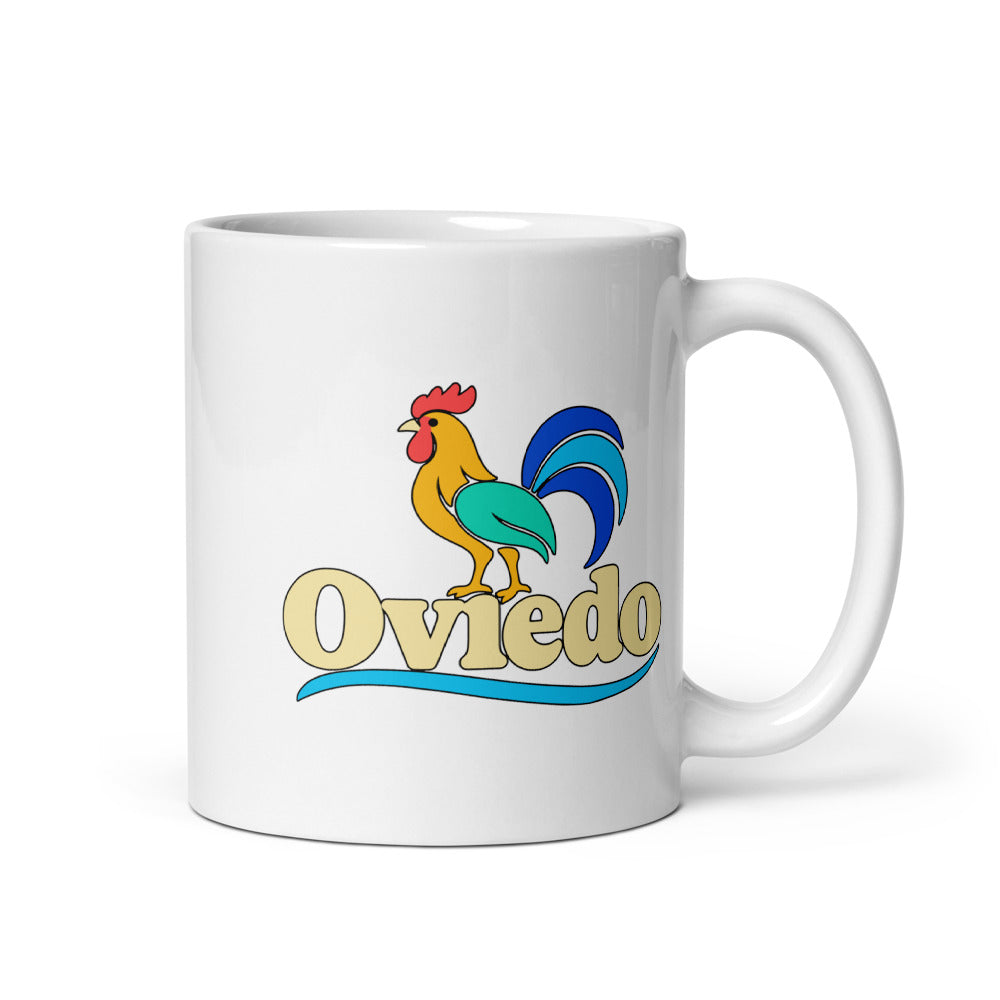 Oviedo — white mug, 11 oz, right side, logo on both sides