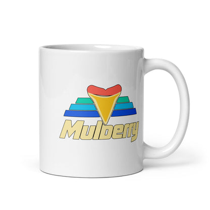 Mulberry — white mug, 11 oz, right side, logo on both sides