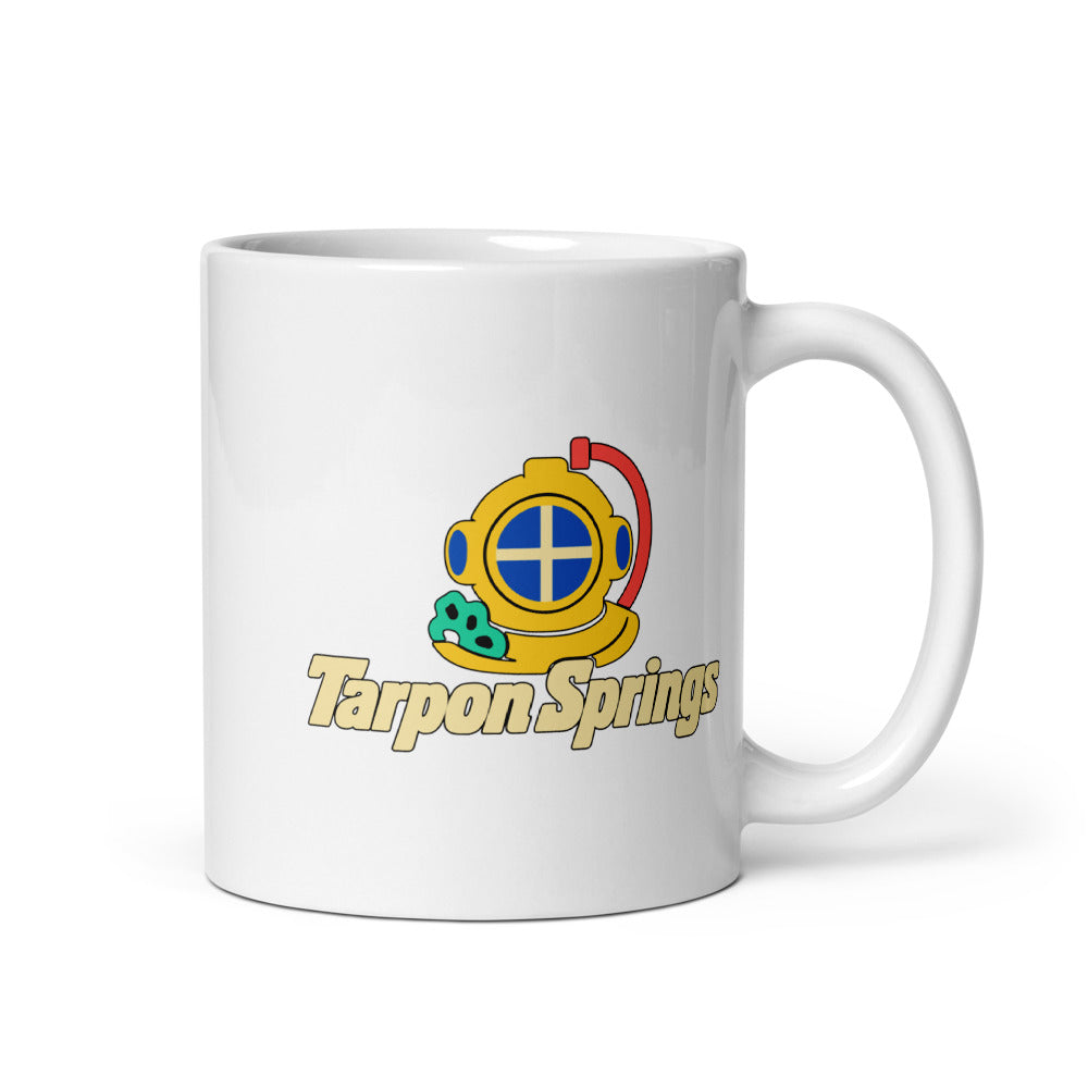 Tarpon Springs — white mug, 11 oz, right side, logo on both sides