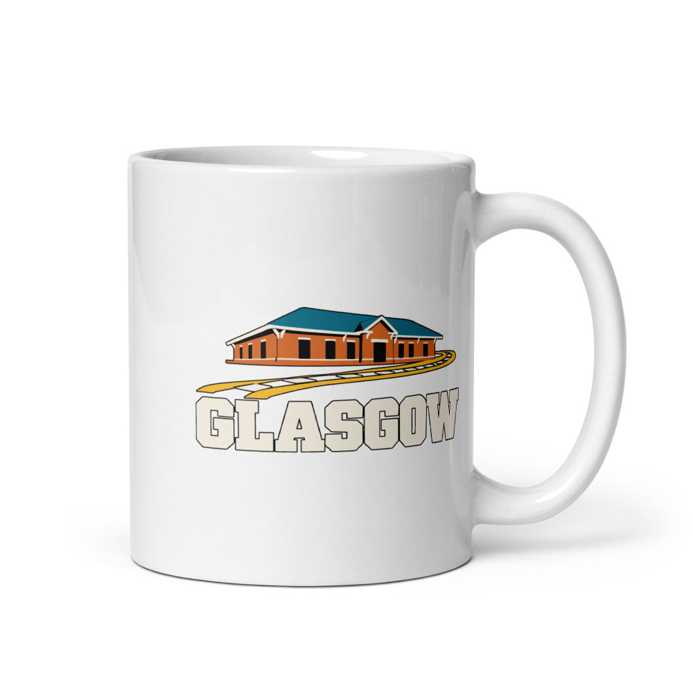 Glasgow — white mug, 11 oz, right side, logo on both sides