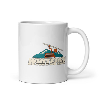 Whitefish — white mug, 11 oz, right side, logo on both sides