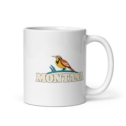 Montana Meadowlark — white mug, 11 oz, right side, logo on both sides