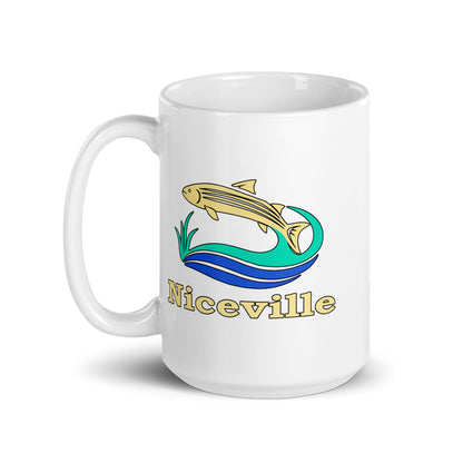 Niceville — White mug, 15 oz, left side, logo on both sides