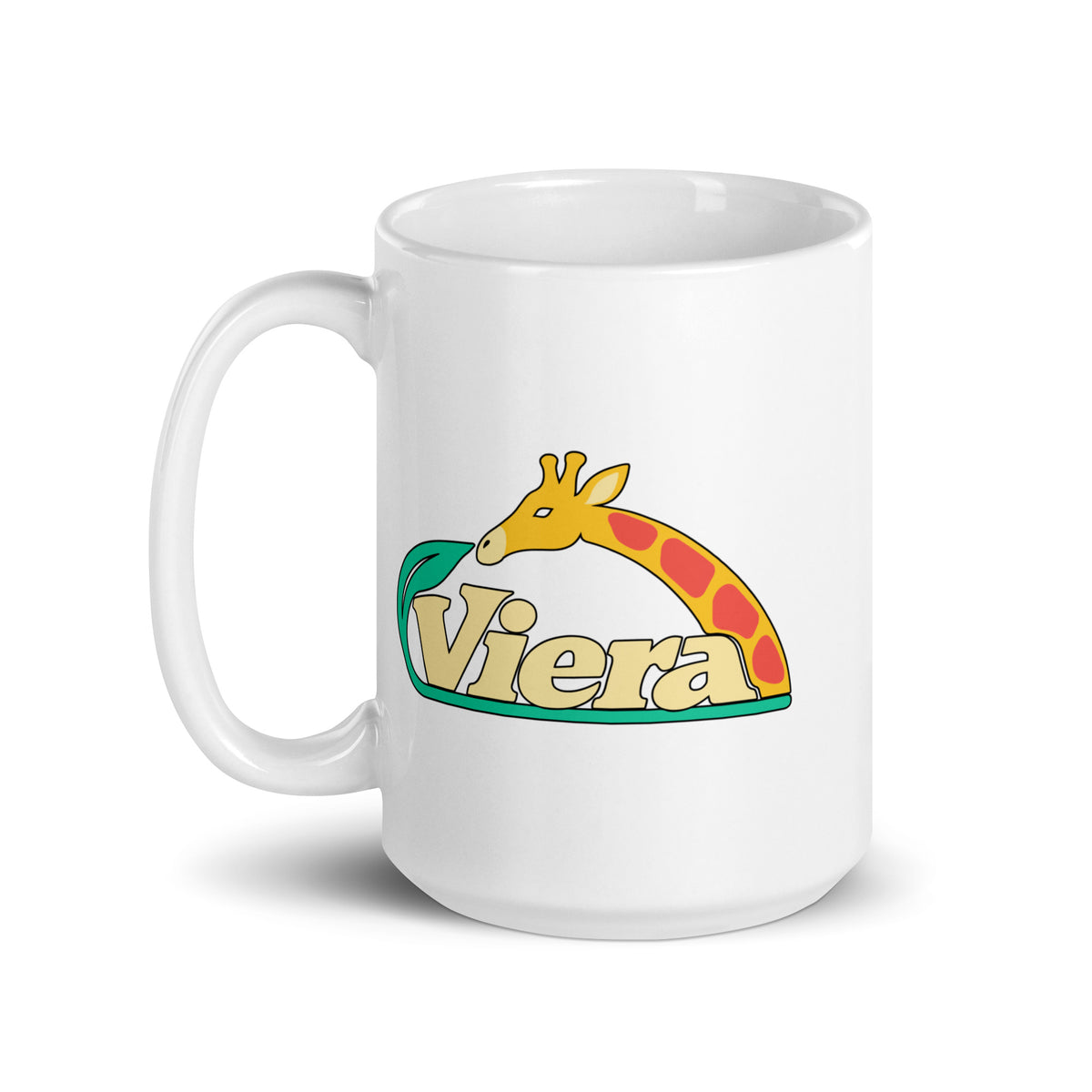 Viera — White mug, 15 oz, left side, logo on both sides