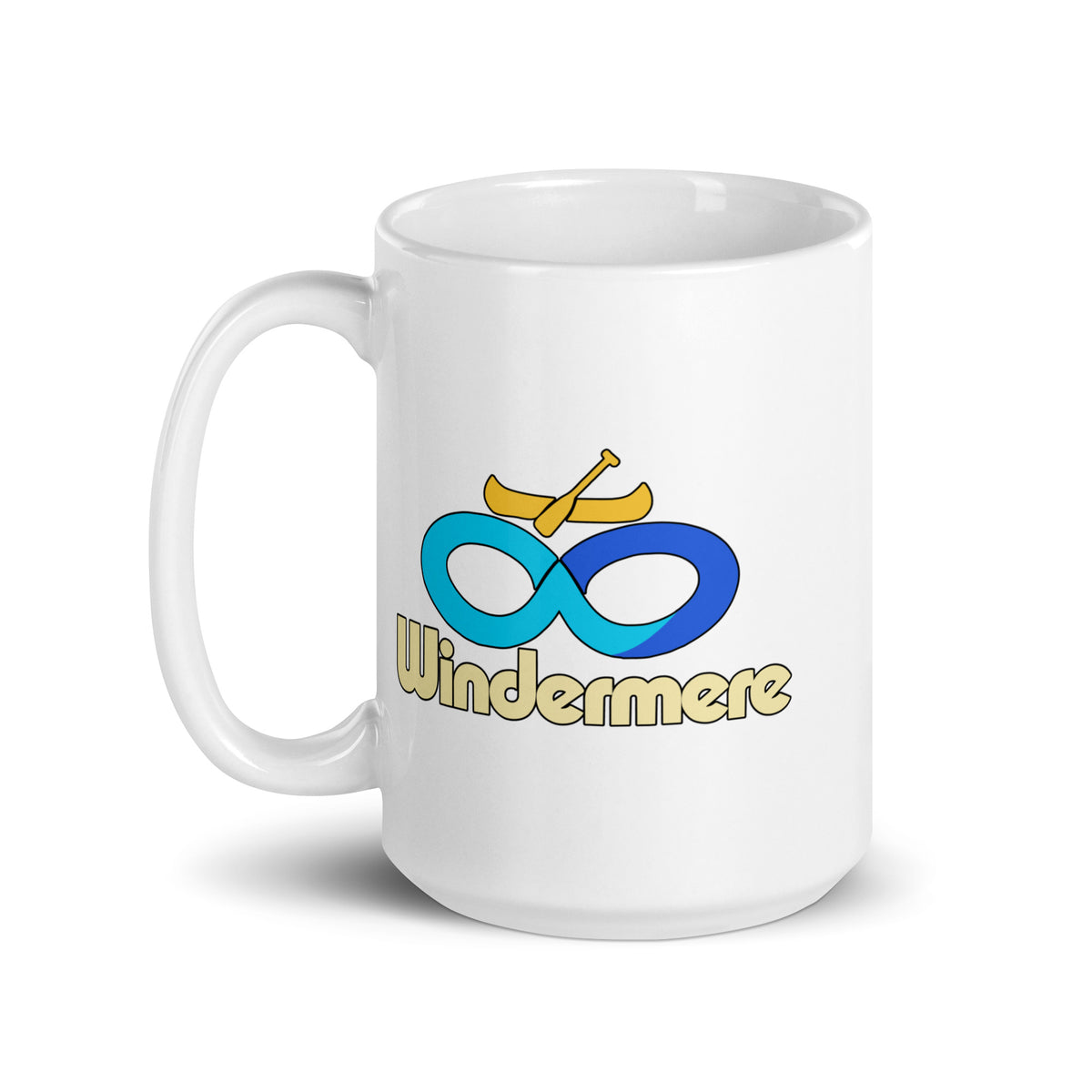 Windermere — White mug, 15 oz, left side, logo on both sides