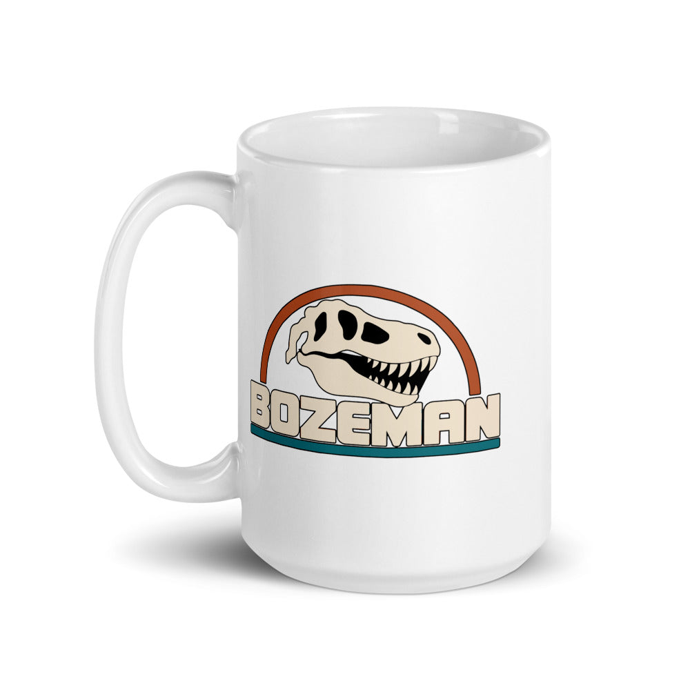 Bozeman — white mug, 15 oz, left side, logo on both sides