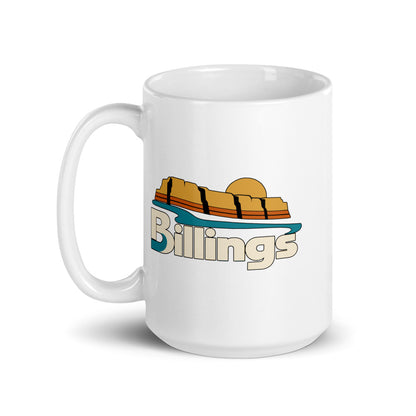 Billings — white mug, 15 oz, left side, logo on both sides