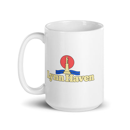 Lynn Haven — white mug, 15 oz, left side, logo on both sides