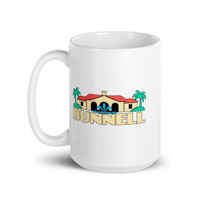 Bunnell — white mug, 15 oz, left side, logo on both sides