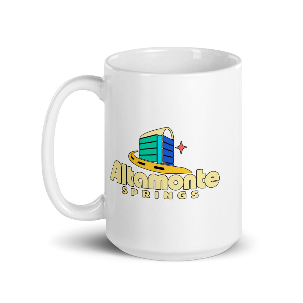 Altamonte Springs — white mug, 15 oz, left side, logo on both sides