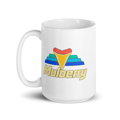 Mulberry — white mug, 15 oz, left side, logo on both sides