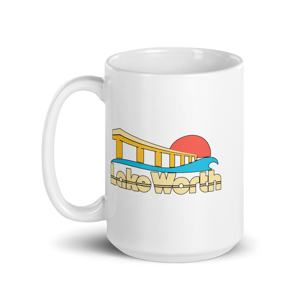 Lake Worth — white mug, 15 oz, left side, logo on both sides
