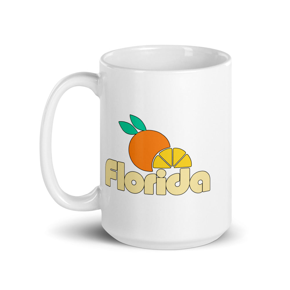 Florida Citrus — white mug, 15 oz, left side, logo on both sides