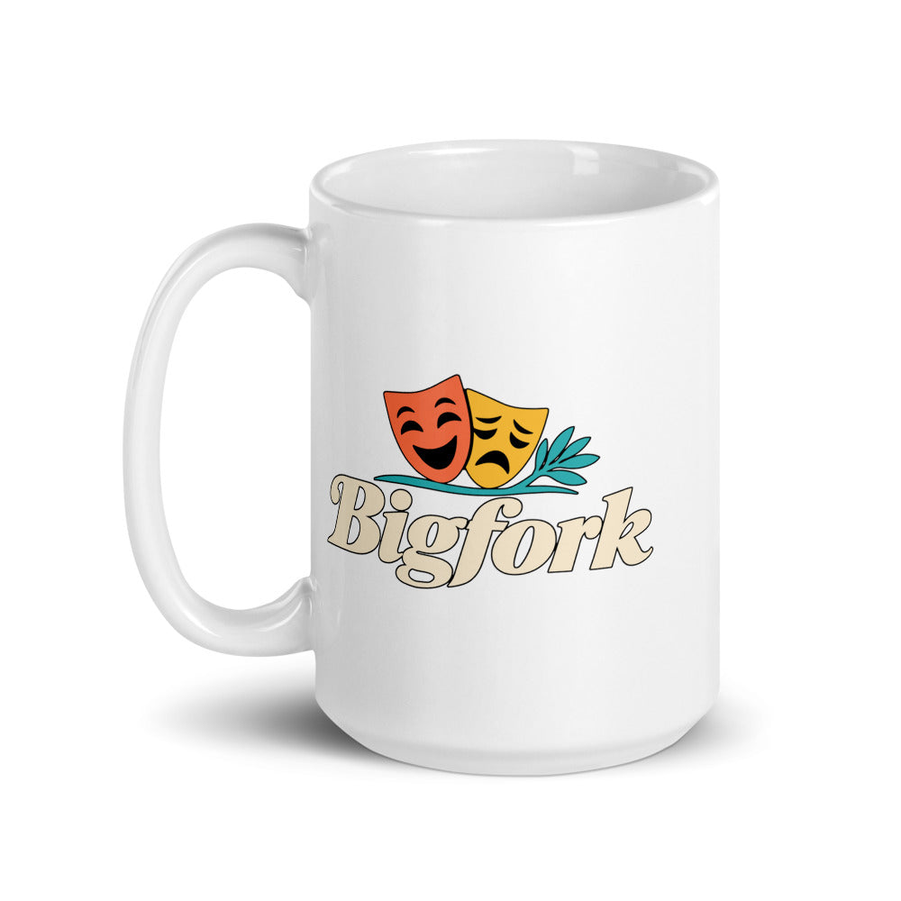 Bigfork — white mug, 15 oz, left side, logo on both sides