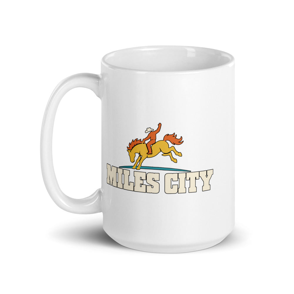 Miles City — white mug, 15 oz, left side, logo on both sides