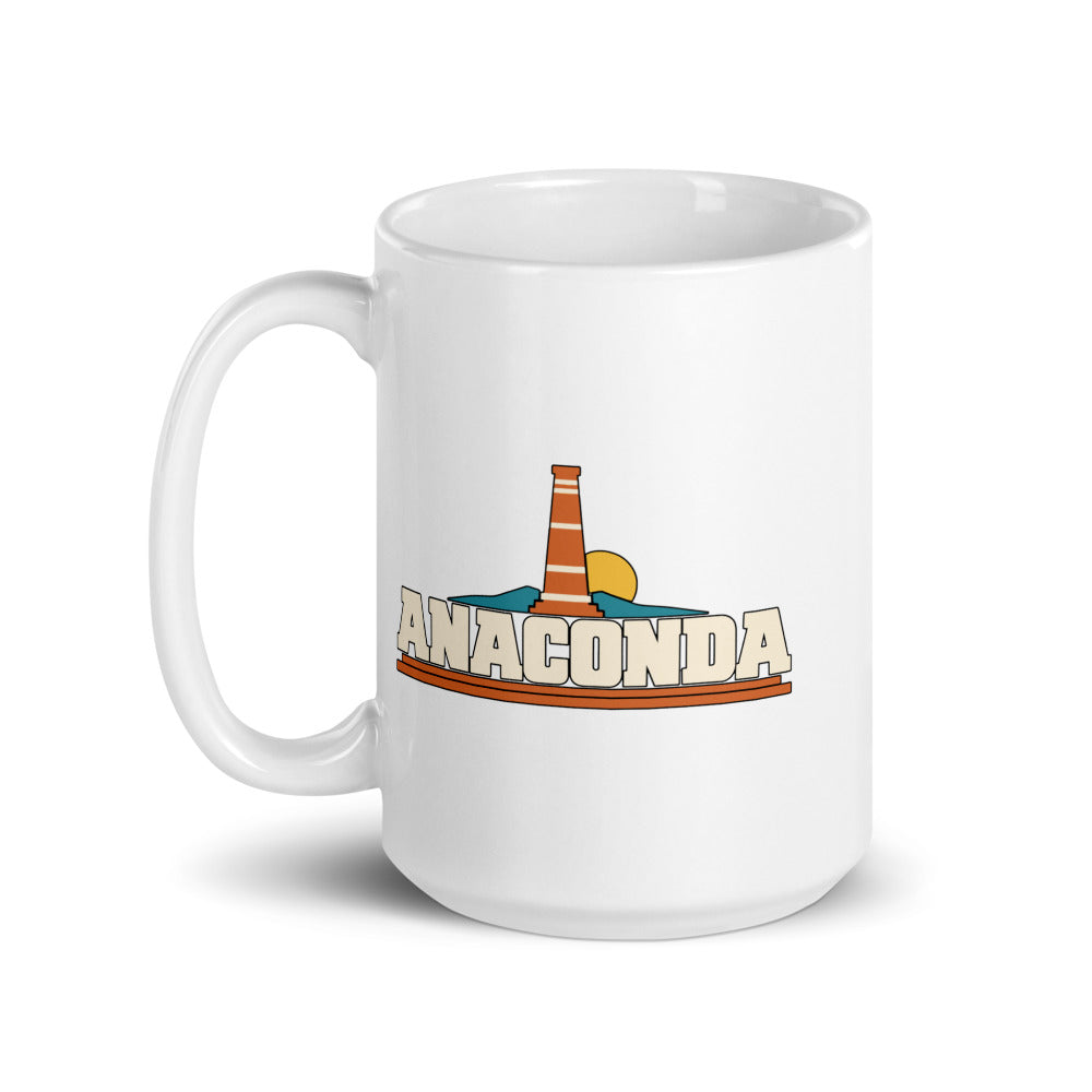 Anaconda — white mug, 15 oz, left side, logo on both sides