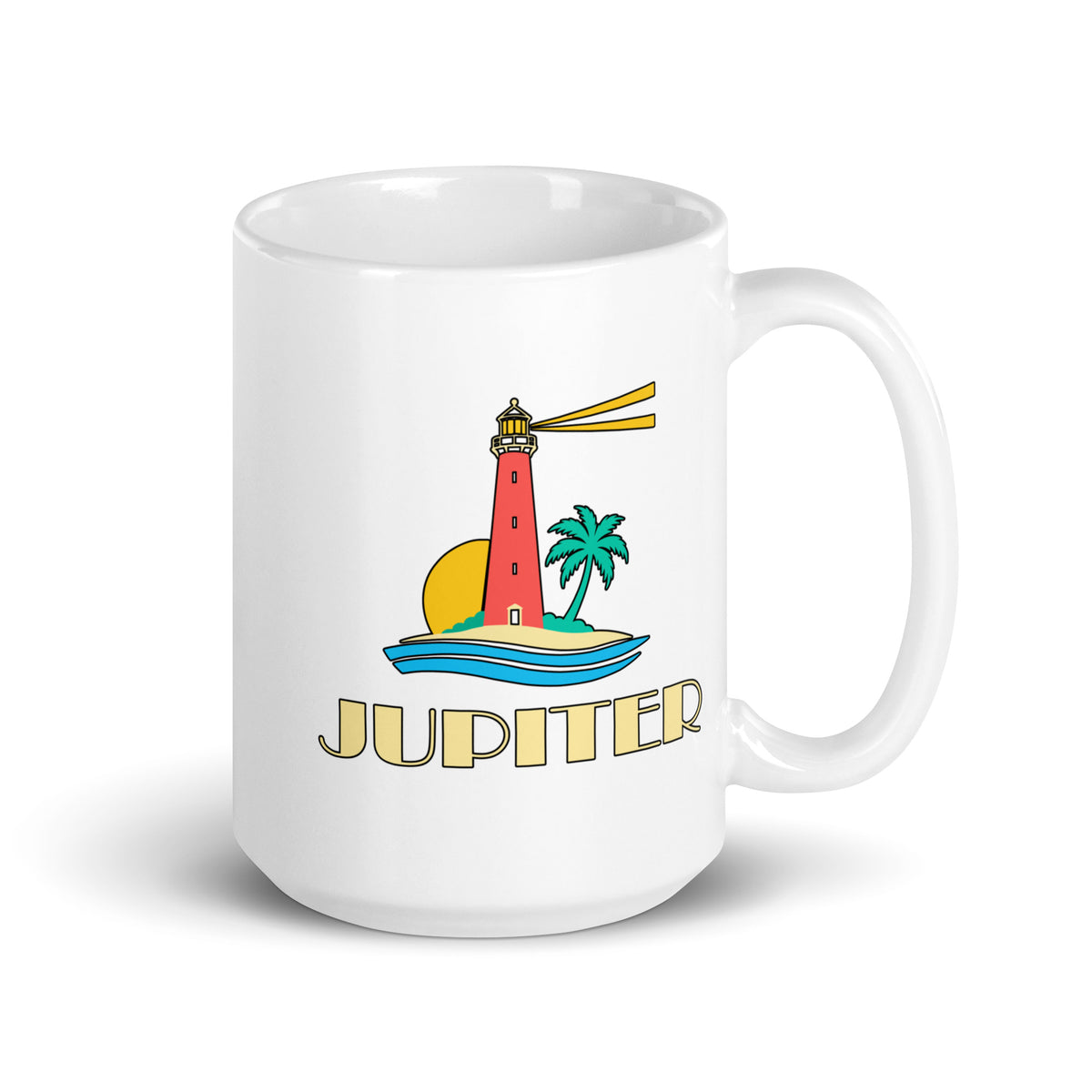 Jupiter — White mug, 15 oz, right side, logo on both sides