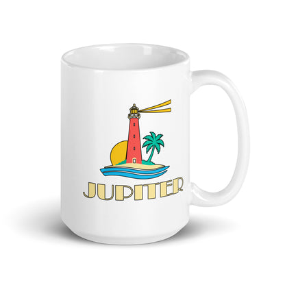 Jupiter — White mug, 15 oz, right side, logo on both sides