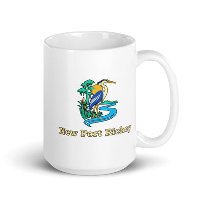 New Port Richey — White mug, 15 oz, right side, logo on both sides