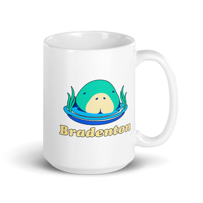 Bradenton — White mug, 15 oz, right side, logo on both sides