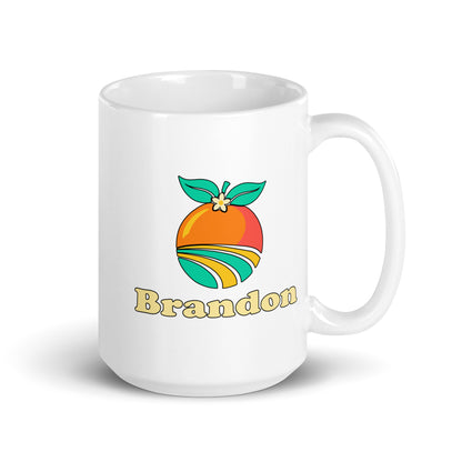 Brandon — White mug, 15 oz, right side, logo on both sides
