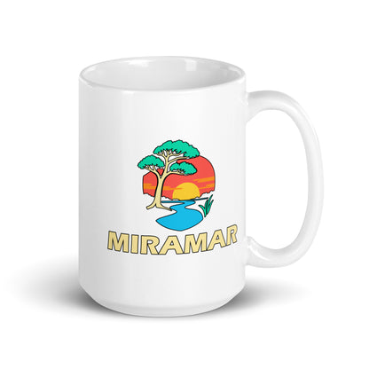 Miramar — White mug, 15 oz, right side, logo on both sides