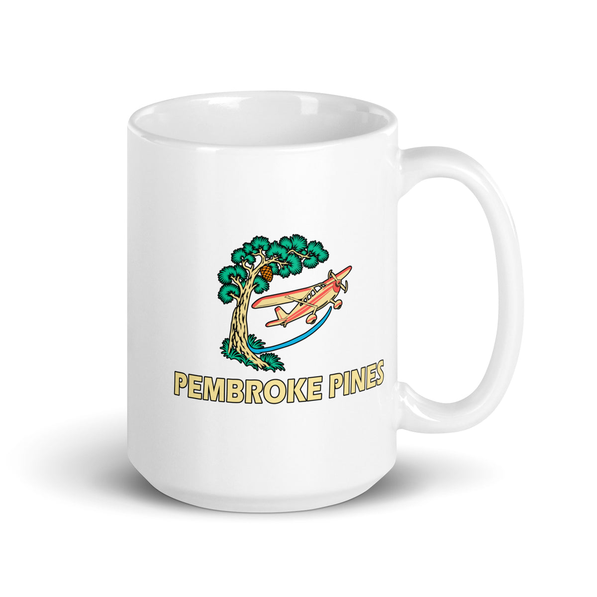 Pembroke Pines — White mug, 15 oz, right side, logo on both sides