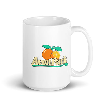 Avon Park — White mug, 15 oz, right side, logo on both sides