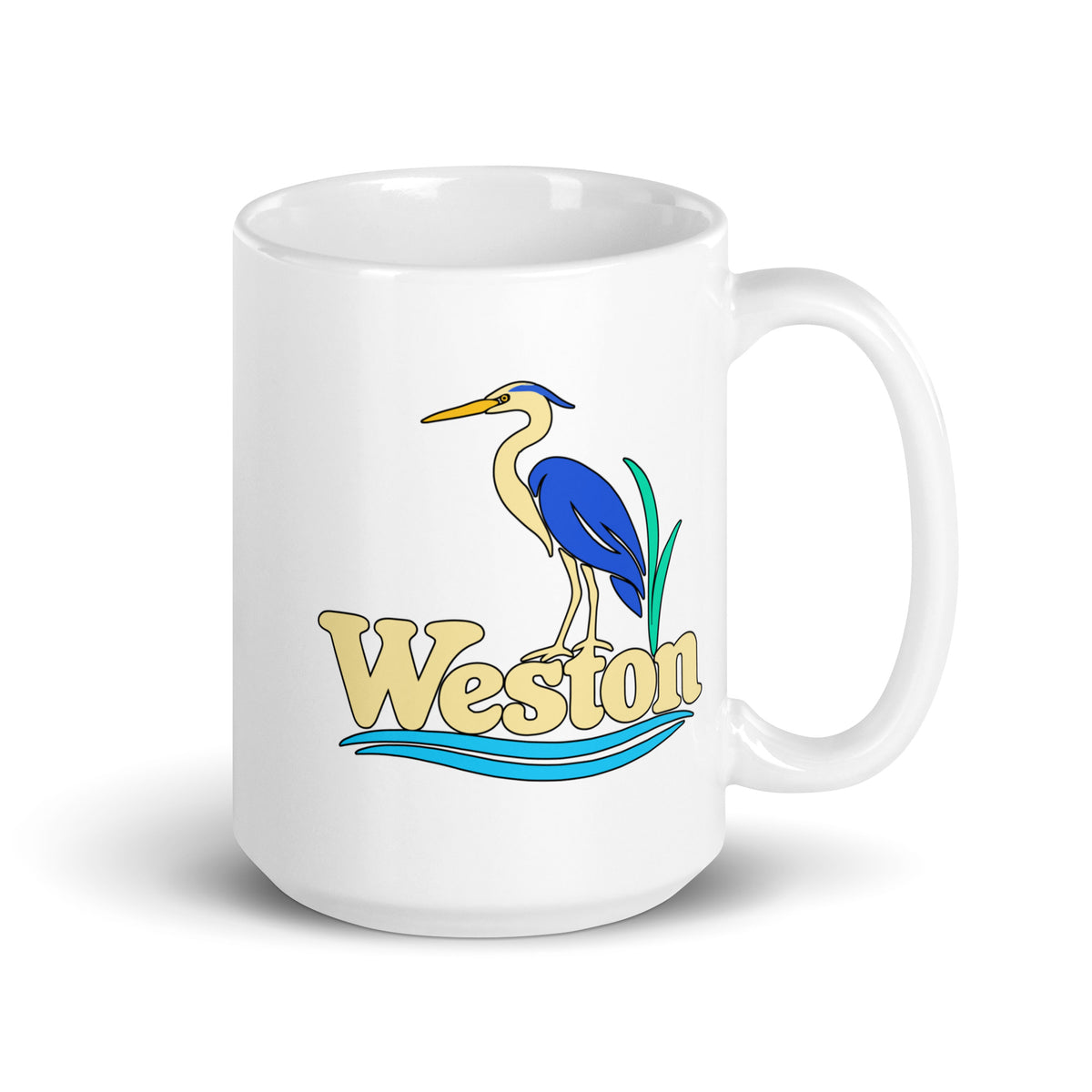 Weston — White mug, 15 oz, right side, logo on both sides