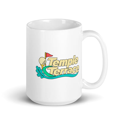 Temple Terrace — White mug, 15 oz, right side, logo on both sides