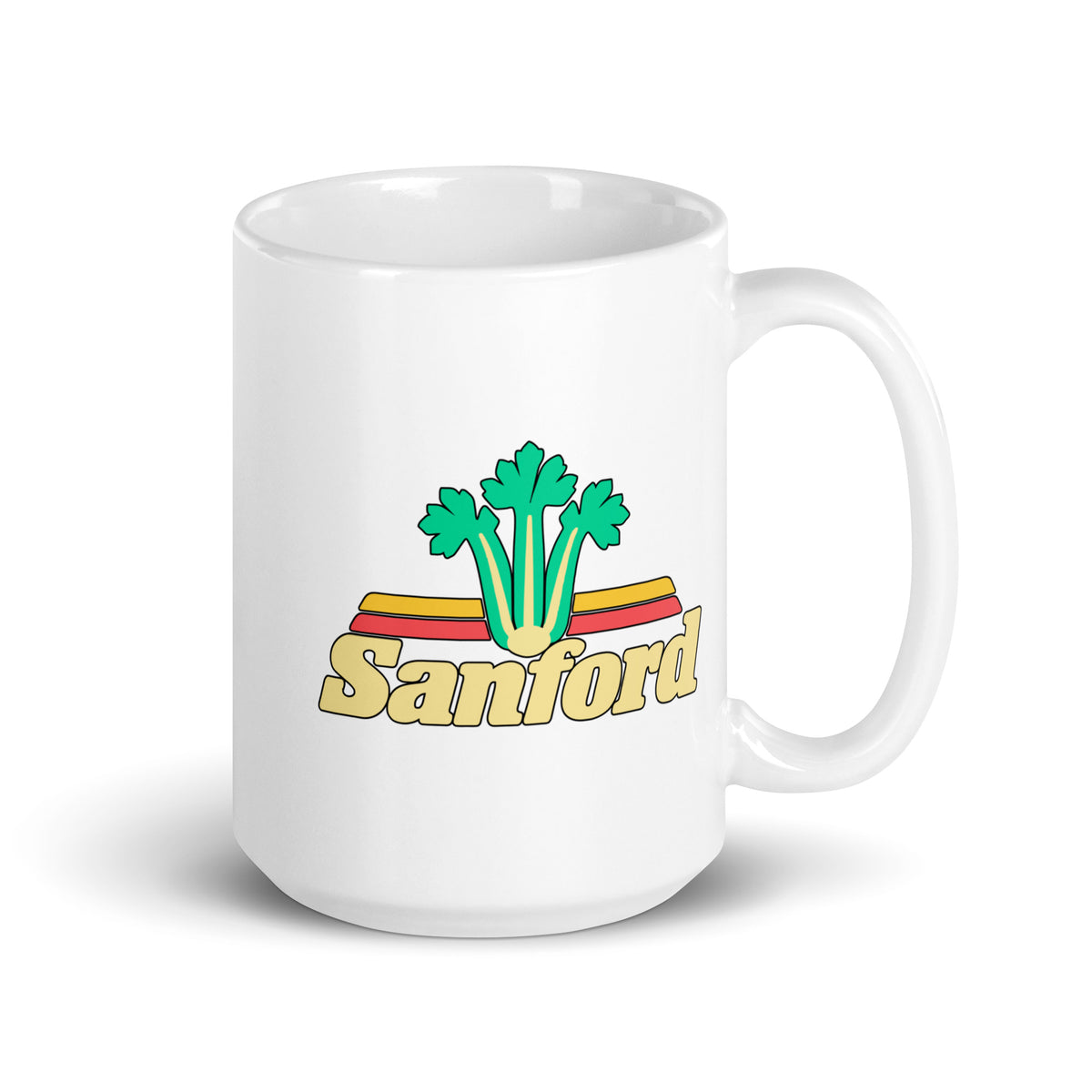 Sanford — White mug, 15 oz, right side, logo on both sides