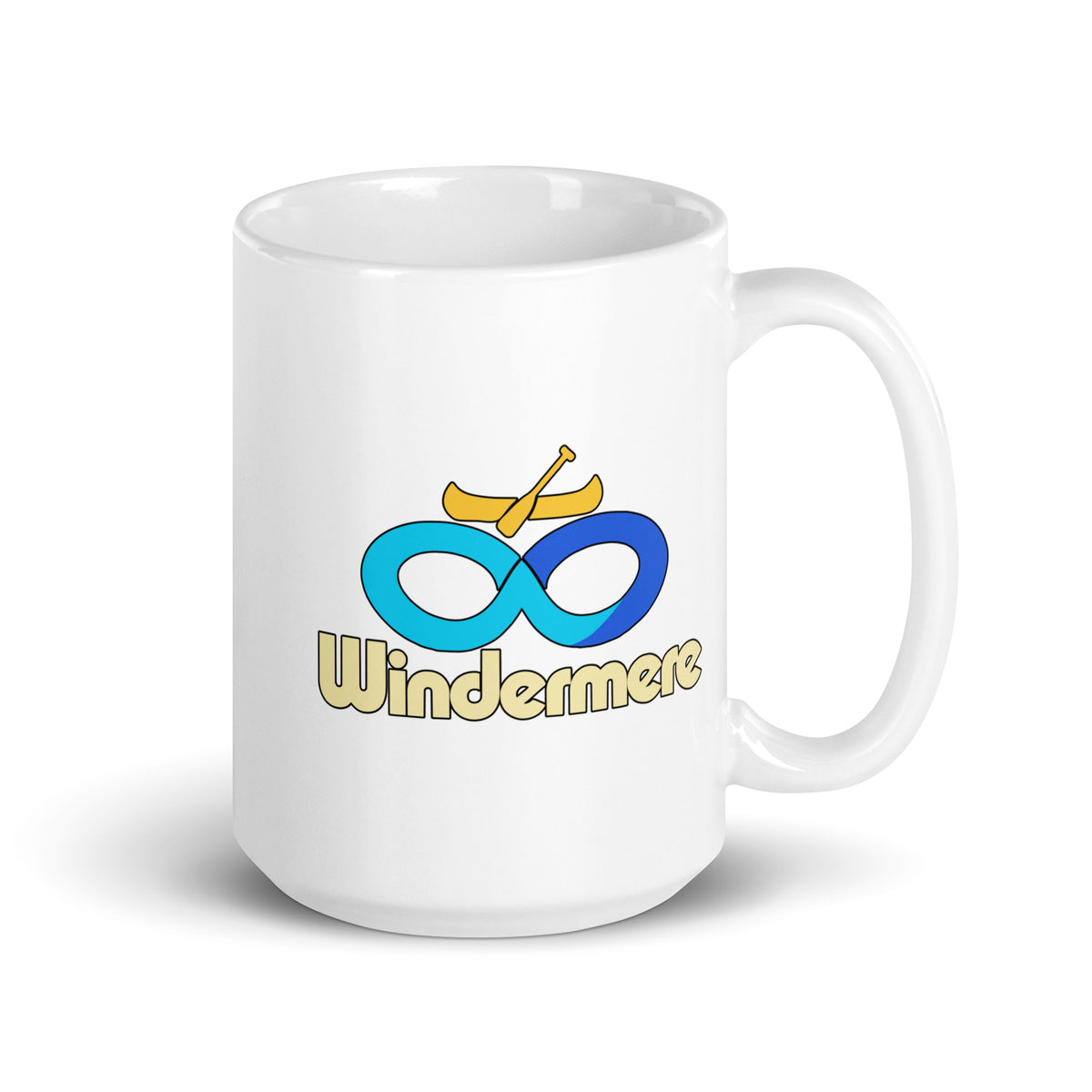 Windermere — White mug, 15 oz, right side, logo on both sides