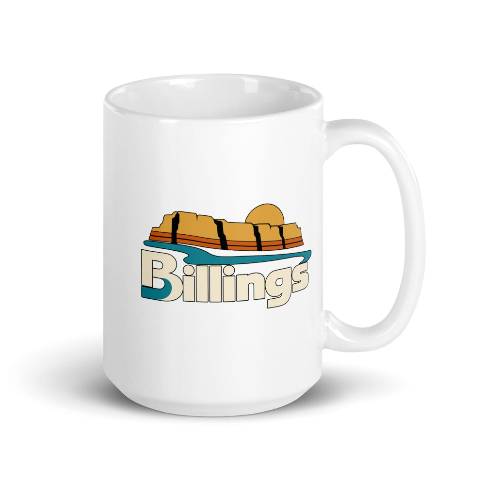 Billings — white mug, 15 oz, right side, logo on both sides