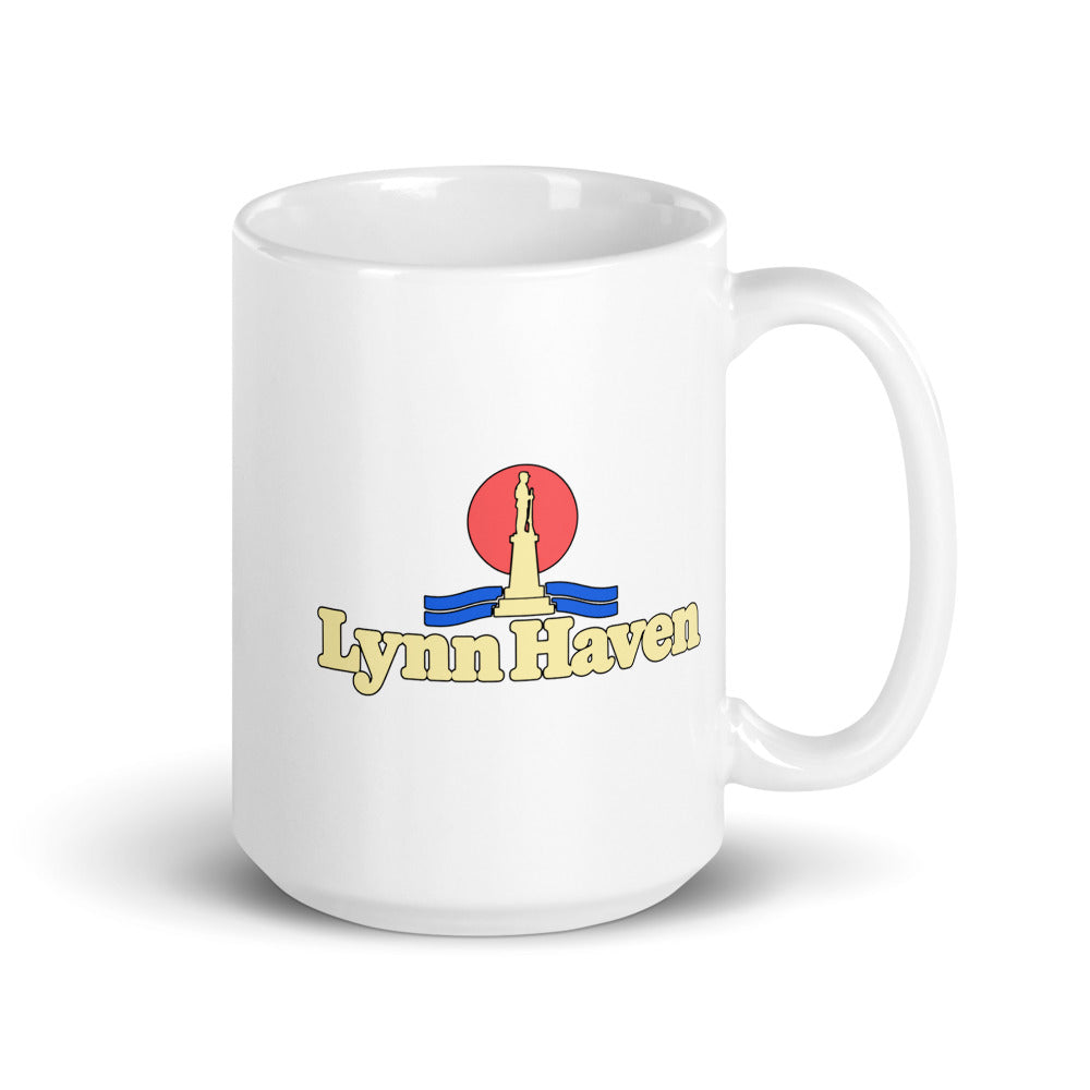 Lynn Haven — white mug, 15 oz, right side, logo on both sides