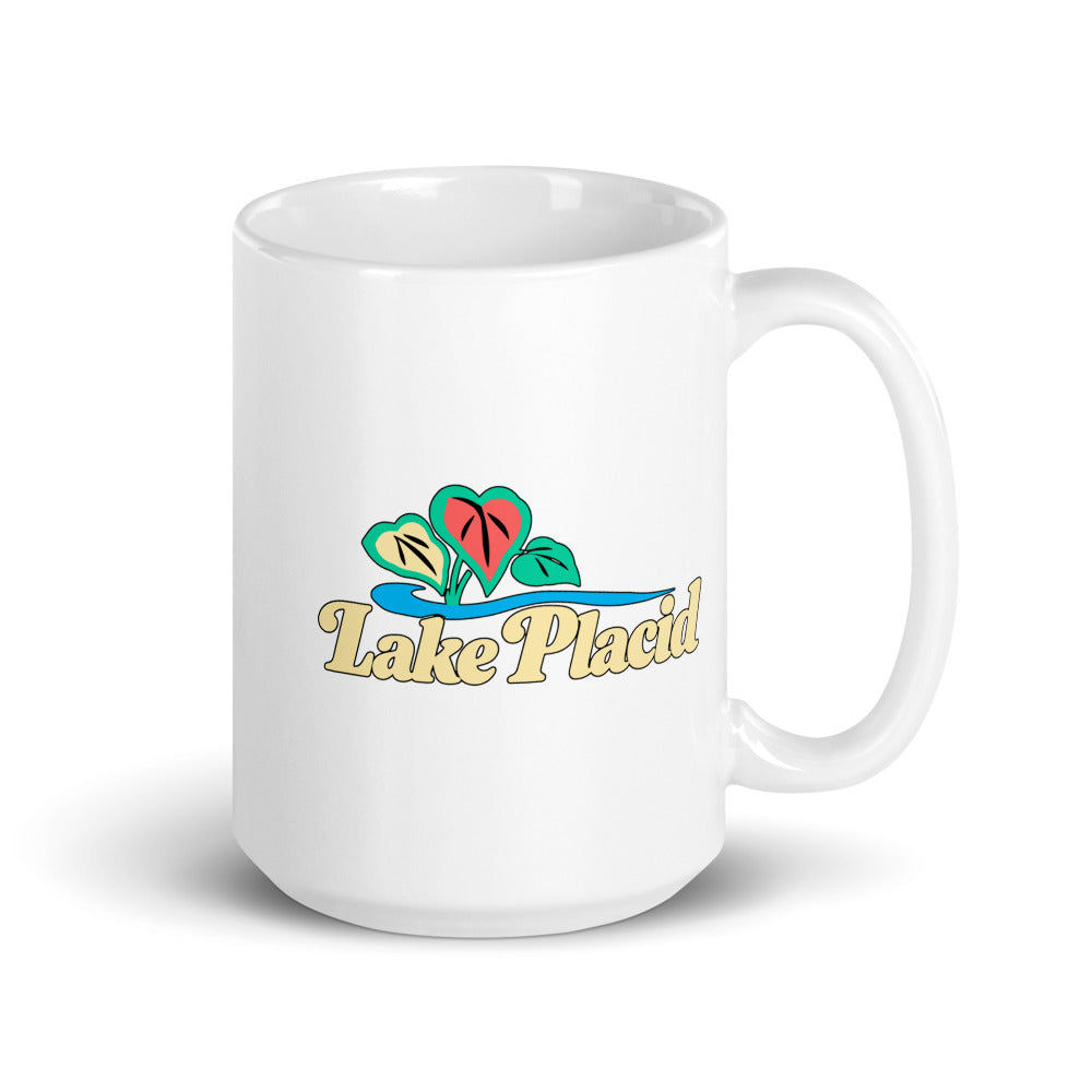 Lake Placid — white mug, 15 oz, right side, logo on both sides