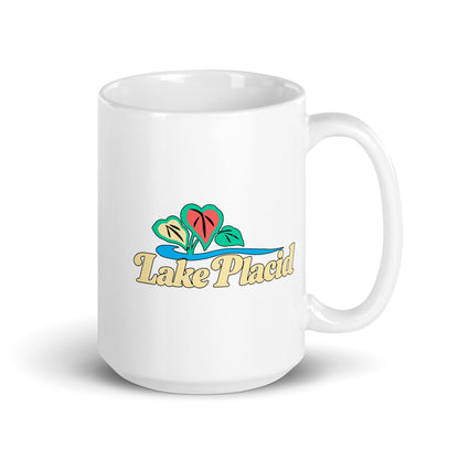 Lake Placid — white mug, 15 oz, right side, logo on both sides