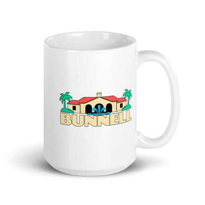 Bunnell — white mug, 15 oz, right side, logo on both sides