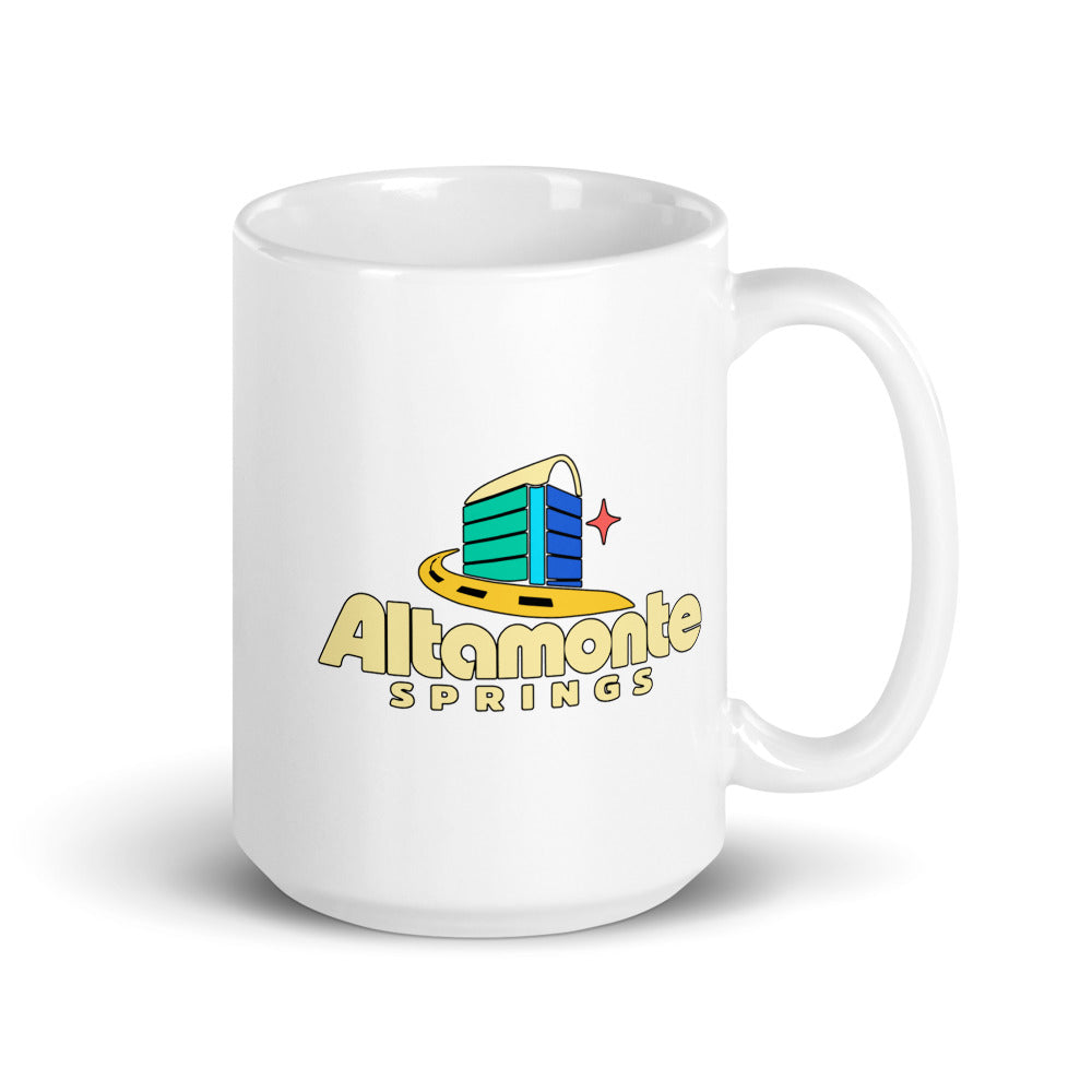 Altamonte Springs — white mug, 15 oz, right side, logo on both sides