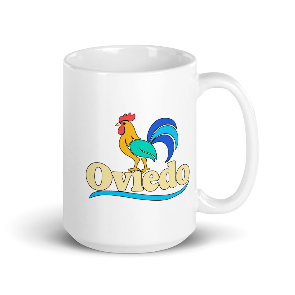 Oviedo — white mug, 15 oz, right side, logo on both sides