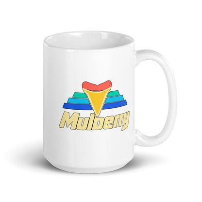 Mulberry — white mug, 15 oz, right side, logo on both sides