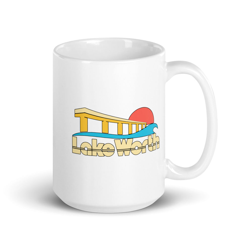 Lake Worth — white mug, 15 oz, right side, logo on both sides