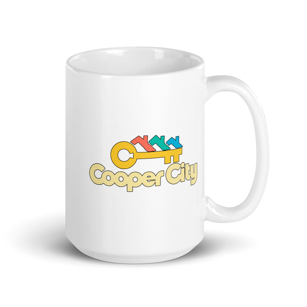 Cooper City — white mug, 15 oz, right side, logo on both sides