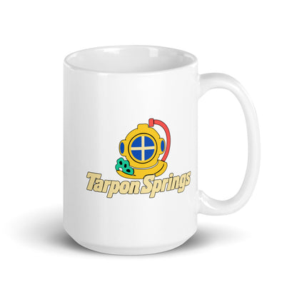 Tarpon Springs — white mug, 15 oz, right side, logo on both sides
