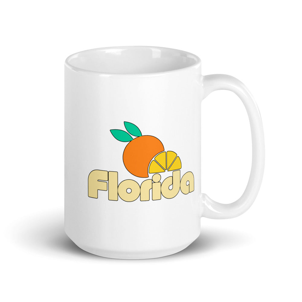 Florida Citrus — white mug, 15 oz, right side, logo on both sides