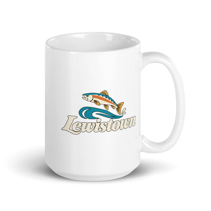 Lewistown — white mug, 15 oz, right side, logo on both sides